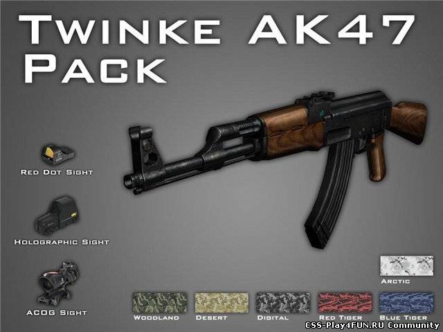 Отличная модель оружия ak-47 для css