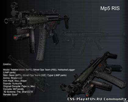 Классная модель оружия mp5 для css