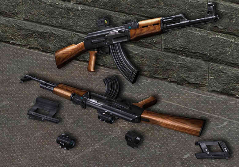 Модель автомата AK47 с прицелом